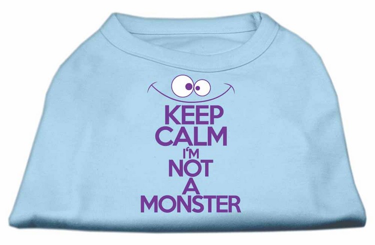 Keep Calm Screen Print Dog Shirt Baby Blue Med